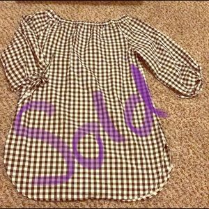 💥SOLD💥Boutique plaided mini dress sleeves tie!